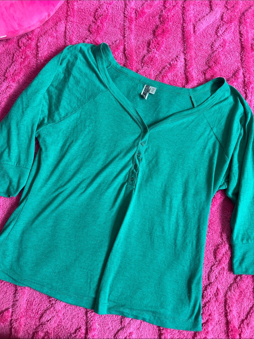 Sparkly BKE 2010 Teal Green Henley Top